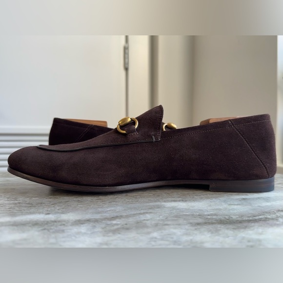 GUCCI Brixton Horsebit Suede Loafers Brown 8.5 / 9 US $1000 Jordaan 1953 Mocs